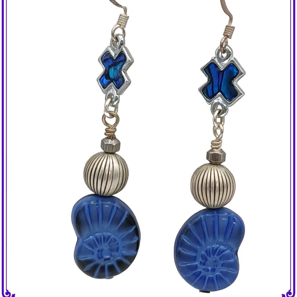 Sea Shell Long Dangle Beaded Earrings